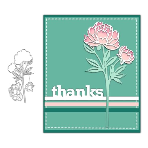 MCPOOX Flowers Metal Cutting Die for Scrapbooking - Cut Stencils for DIY Scrapbook Photo Album Decorative Paper Card, Card Making Supplies, Stencils & Crafting Die Cut (Box 5.1 x 2.6 in)