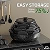 Astercook 21-Pc Nonstick Ceramic Cookware Set review 4 OzawaBear 23 Pcs Pots and Pans Set Non Stick, Ceramic Cookware Set Non Toxic with Detachable Handles, Healthy Induction Cookware Oven Safe RV Kitchen Set, PFAS PFOA & PTFE Free, Black #3