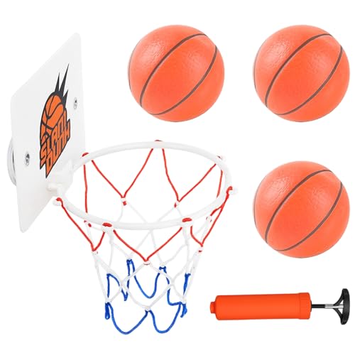 5er Set Mini Basketballkorb, 1 Stück Tragbar Und Faltbar, Mit 3 Mini Basketbällen Und Luftpumpe, Basketballkorb Indoor Für Kinder, Büro Und Kinderzimmer