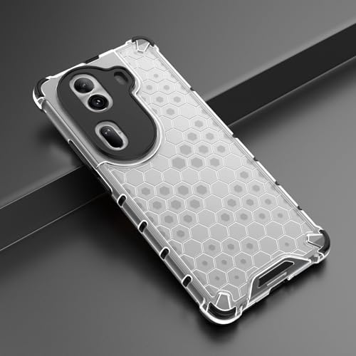 Image of Lustree for Back Cover Shockproof Honeycomb Hard PC Back Cover for Oppo Reno11 Pro 5G -Transparent