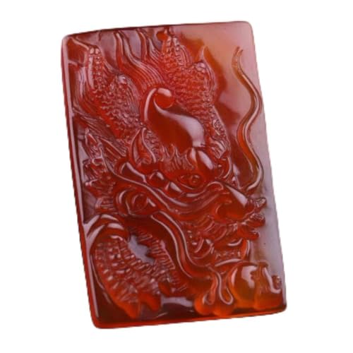 EASTCODE Natural Transparent red Agate Big Dragon Brand Pendant Chalcedony Zodiac Dragon Jade Pendant with Certificate China