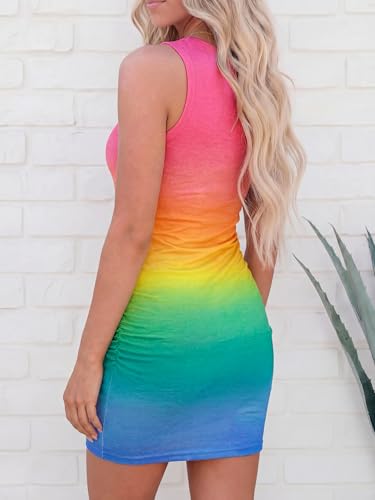 Image of BTFBM Women 2026 Summer Dresses Sleeveless Casual Crewneck Bodycon Cutout Twist Slim Wrap Club Party Beach Mini Dress