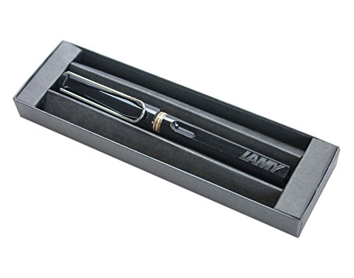 Image of Lamy Safari Fountain Pen Shiny Black Medium Nib (L19BKM) (Shiny Black Fountain Pen with Gift Box)