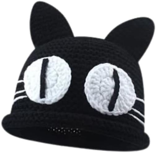Cut Crochet Hats for Women Cat Beanies Women Ear Beanies Hat Accessories Kawaii Beanies for Women