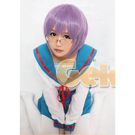 Amazon コスプレウィッグ 涼宮ハルヒの憂鬱 長門 有希 コスプレ 仮装 通販