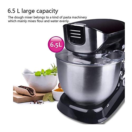 LSK Küchenmaschine Rührer 6.5 L Standmixer Mit Edelstahl-Schüssel 1300W High Power Food Mixer Mit Knethaken, Schneebesen… – Bild 3