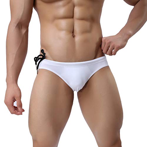 KJHSDNN Bañadores de Natación Hombre Slip Surf Calzoncillos Escotado Trajes de Baño Cortos Cordón Adjustable Cover