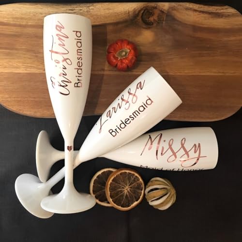 Copas de vino personalizadas para damas de honor y detalles de boda inolvidables 3
