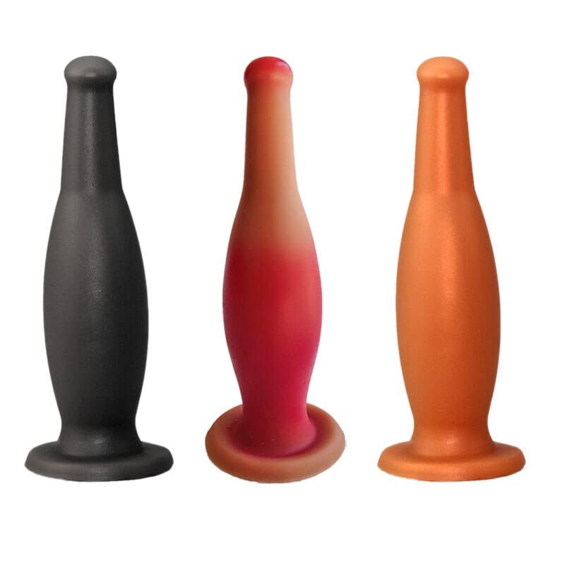 Plug anale silicone grande plug anale giocattoli del sesso butt plug negozio annal dilatatore giochi enorme dildo anale giocattoli per adulti (Gold L)