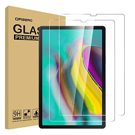 Orzero (2 Pack) Tempered Glass Screen Protector Compatible for Samsung Galaxy Tab S5e (T725, T720)/Tab S6 10.5 inch 2019, Anti-Scratch 9 Hardness High Definition Bubble-Free
