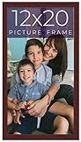 12x20 Dark Brown Real Wood Picture Frame Width 0.75 Inches | Interior Frame Depth 0.5 Inches | Dark