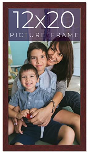 12X20 Dark Brown Real Wood Picture Frame Width 0.75 Inches | Interior Frame Depth 0.5 Inches | Dark Wood Traditional Photo Frame Complete With Uv Acrylic, Foam Board Backing & Hanging Hardware #TOP10
