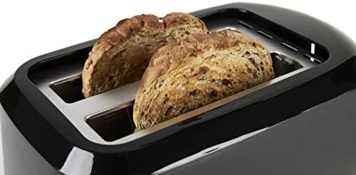 PIFCO® Essentials Black Toaster 2 Slice - Compact Design with 6 browning controls & Anti-Jam Function - 2 Slice Toaster Wide Slot - Easy to Clean with Removable Crumbs Tray - 700W