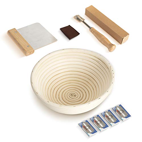 Swtroom Cesta de fermentación, Cuenco para masas, con Raspador de Masa y...