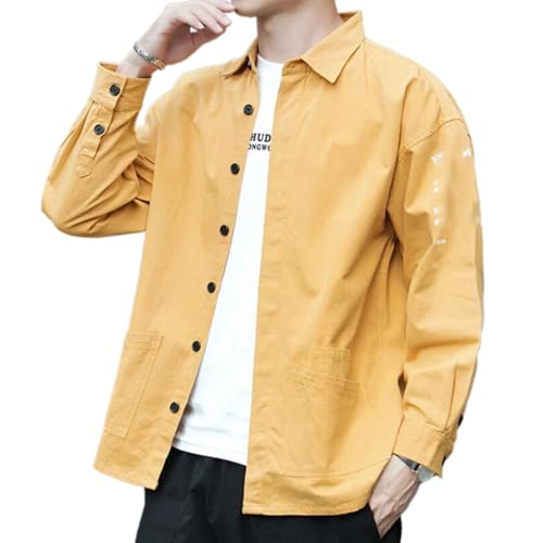 Camisa de algodón premium de manga larga con diseño retro coreano
