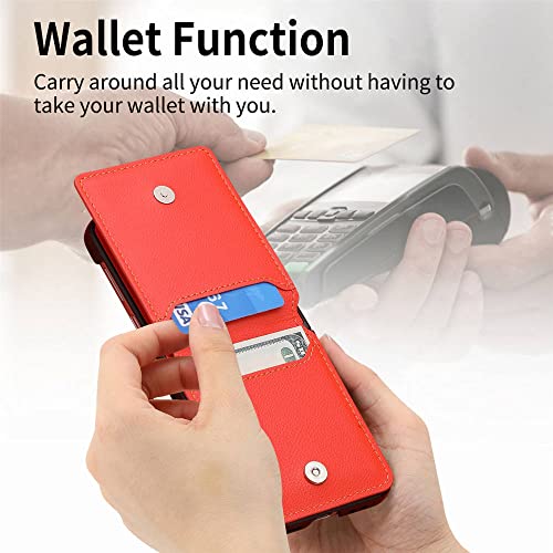 Porte-carte magnétique en cuir violet avec anneau béquille pour Samsung Galaxy Z Flip 4 - 6