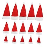 VALICLUD 24 Piezas Mini Gorro de Papá Noel Rojo para Botellas y Cubiertos Bolsas Pequeñas de Tela para Cubiertos Sombreros Navideños de Felpa para Decoración de Mesa y Fiesta Pequeño