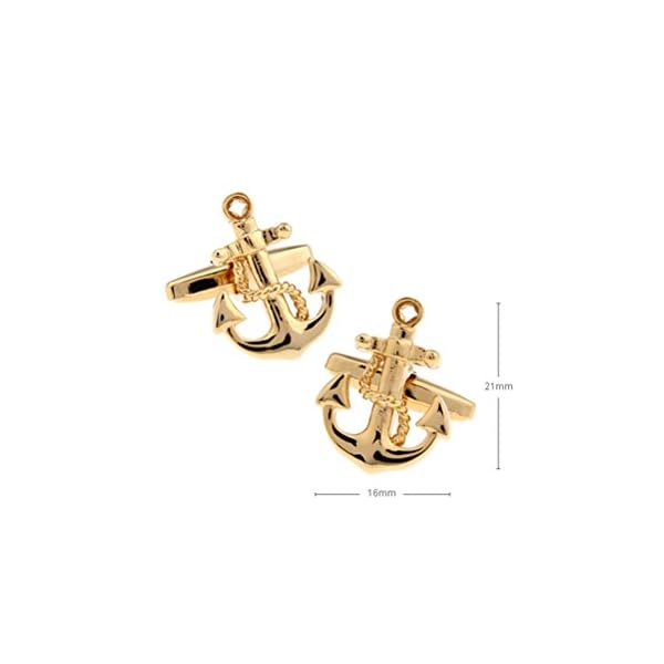 Anchor Rudder Fishing Navy Sailor Boat Sea Gold Silver Cufflinks (Gold Anchor) - Image 3
