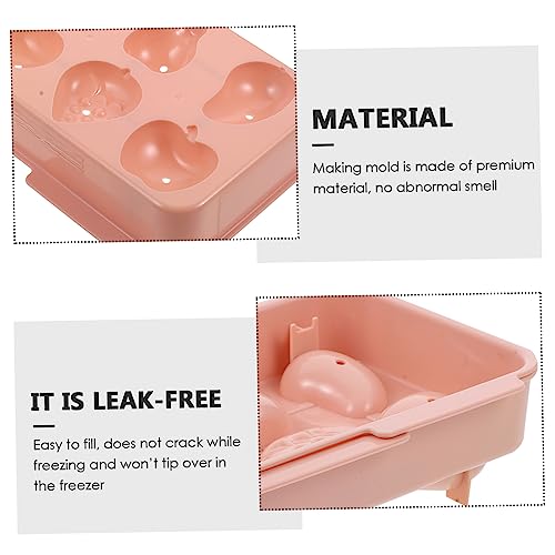 Molde para cubos de hielo con diseño de fruta color rosa miniatura 6