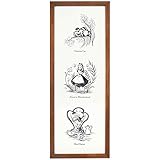 Disney Alice in Wonderland Storybook Framed Wood Wall Decor - Black and White Alice in Wonderland Wall Art For Home Decorating