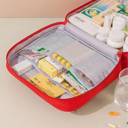 Image of Red First Aid Bag Empty 1st Aid Bag Medical Travel Case First Responder Emergency Storage Compact Medicine Bags for Car Home Office Kitchen Sport Outdoors (Yellow)