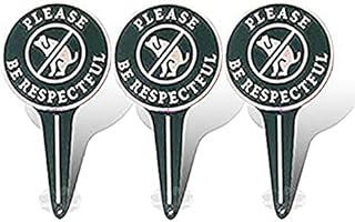 No Peeing/Pooping Be Respectful Dog Sign,Stop Dogs from Pooping and Peeing On Your Lawn, Politely Reads Please Be Respectful-Metal Reflective Yard Sign Protect Your Grass & Property (No Poo) 3Pack