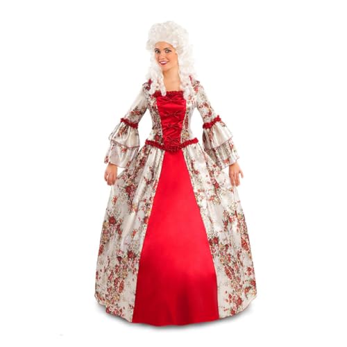 My Other Me - Disfraz para mujer adulto de Colonial rojo con vestido y enagua talla S. Perfecto para revivir la elegancia de épocas pasadas en tu próxima fiesta de disfraces