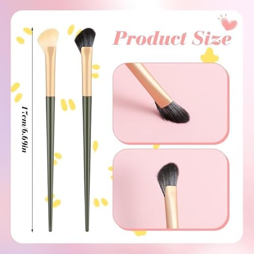 2 pincéis de contorno angular para contorno do nariz, corretivo sob os olhos, pincel de maquiagem, m