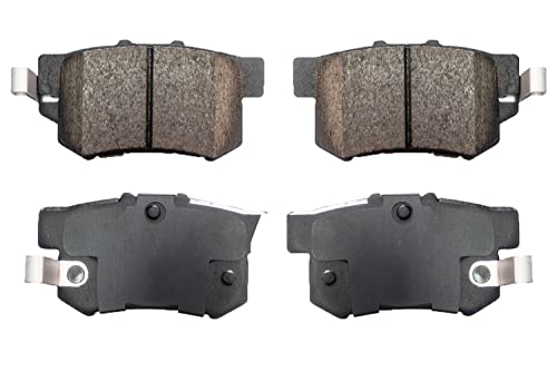 Image of D537 Premium Ceramic Rear Brake Pad Replacement for 2002-15 Civic,2011-15 Honda CR-Z,1991-2007 Accord,2004-08 TSX,2013-18 ILX,2010-13 Suzuki Kizashi Hardware Fit Included
