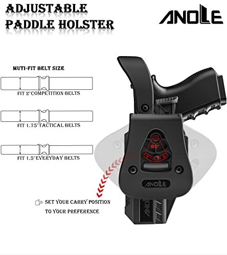 Level Ⅲ Gun Holster For Glock 17 17C 31 Gen 1-5, Adjustable Rentention Owb Paddle Pistol Holster With Auto Lock Thumb Release Button, Outside Waistband Open Carry Holster, Right-Handed #TOP3