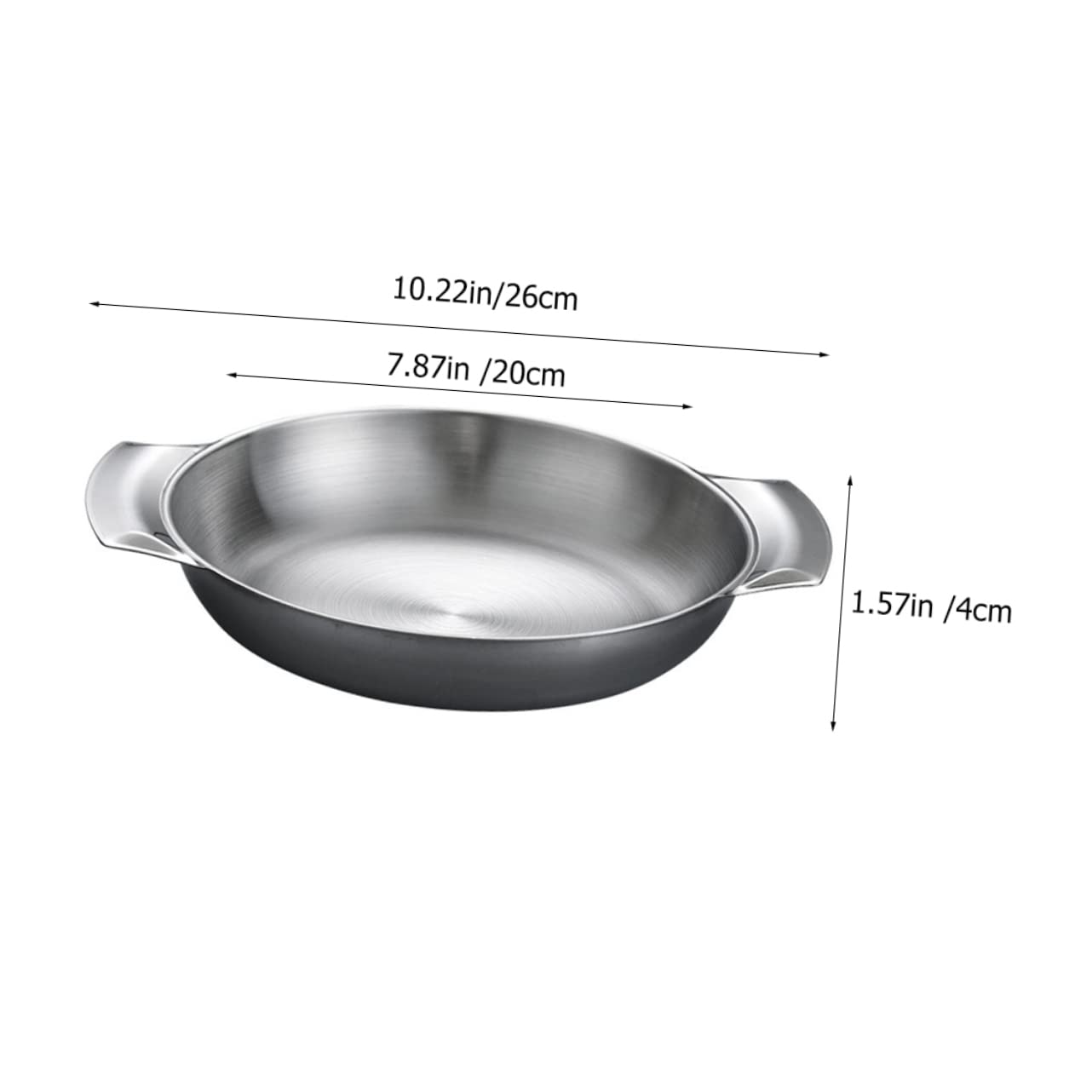 AUTSUPPL Double Handle Nonstick Cooking Pan Stainless Korean Stew Pot Long Double Handle Pot Korean Cooking Pan