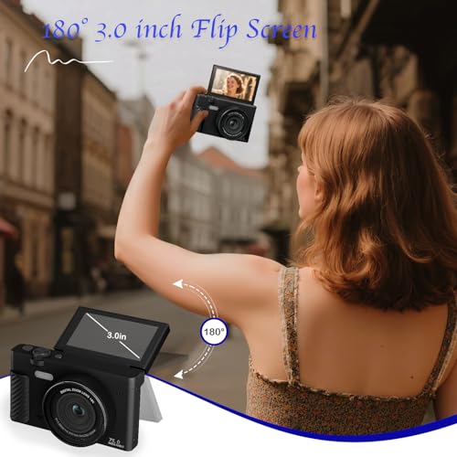 50% Off 4K Digital Camera with WiFi & Flip Screen for Vlogging