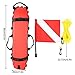 Diving Safety Buoy, Inflatable Buoy Ball with Flag and Rope (with 2 Plastic Buckles) for Scuba Divers, Swimmers, and Water Sports Enthusiasts