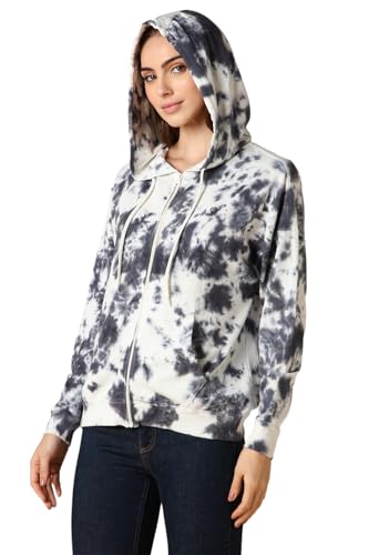 Image of Women White Print Hooded Neck Sweatshirt