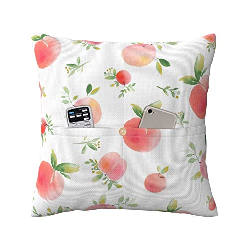 HABXNJF Housse de coussin carrée 40,6 x 40,6 cm, motif fruits et pêche, pour salon, canapé, chambre à coucher Cover