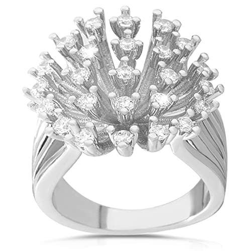 HAIXIAN Blooming Flower CZ Statement Ring