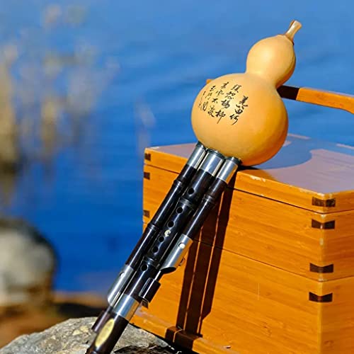 Ebony Sound Tube Gourd Silk Practice Playing The Gourd Flute Professionally Musical Instrument Performance B-Flat Key C Cucurbit Silk Gift (Size : B-Flat) #TOP2