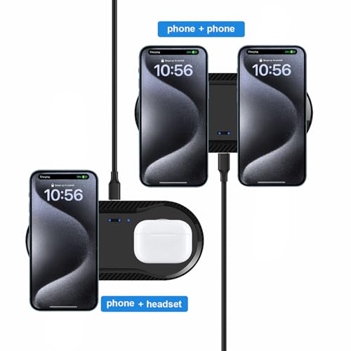 Double chargeur sans fil induction compatible iPhone et Galaxy - 2