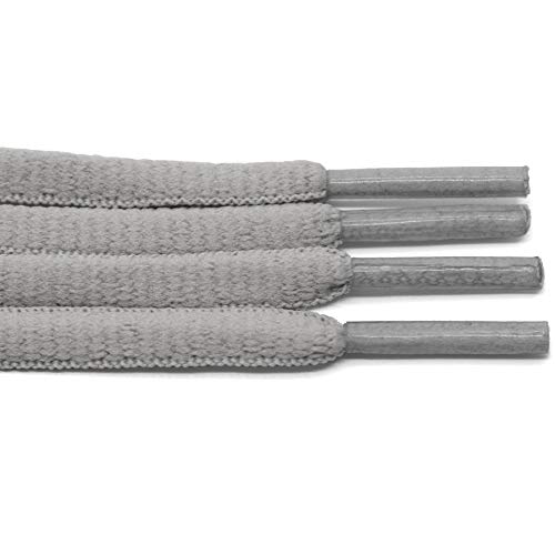 Delele 2 Pair Oval Shoes Laces Half Round 1/4" Athletic Shoelaces Shoe Strings Light Gray-51.18" #TOP3