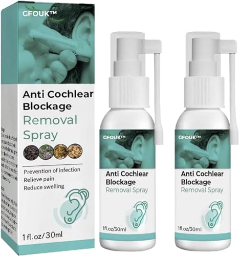 ATLION Spray per rimozione Anti-Blocco cocleare, Spray per rimozione cerume 2024 per Orecchie, detergente ammorbidente per cerume, per Blocco cocleare, Dolore all'orecchio e infezioni dell'orecchio