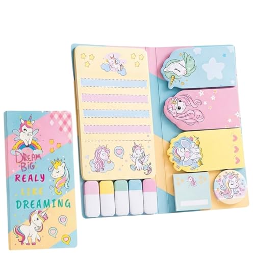 Image of FunBlast Cute Unicorn Sticky Notes - 11 Sheets /440 Sticky Notes, Sticky Pad for Study, Point It Marker Stationery Items, Self-Adhesive Memo Pad, Planners and Memo Sticker (Multicolor)