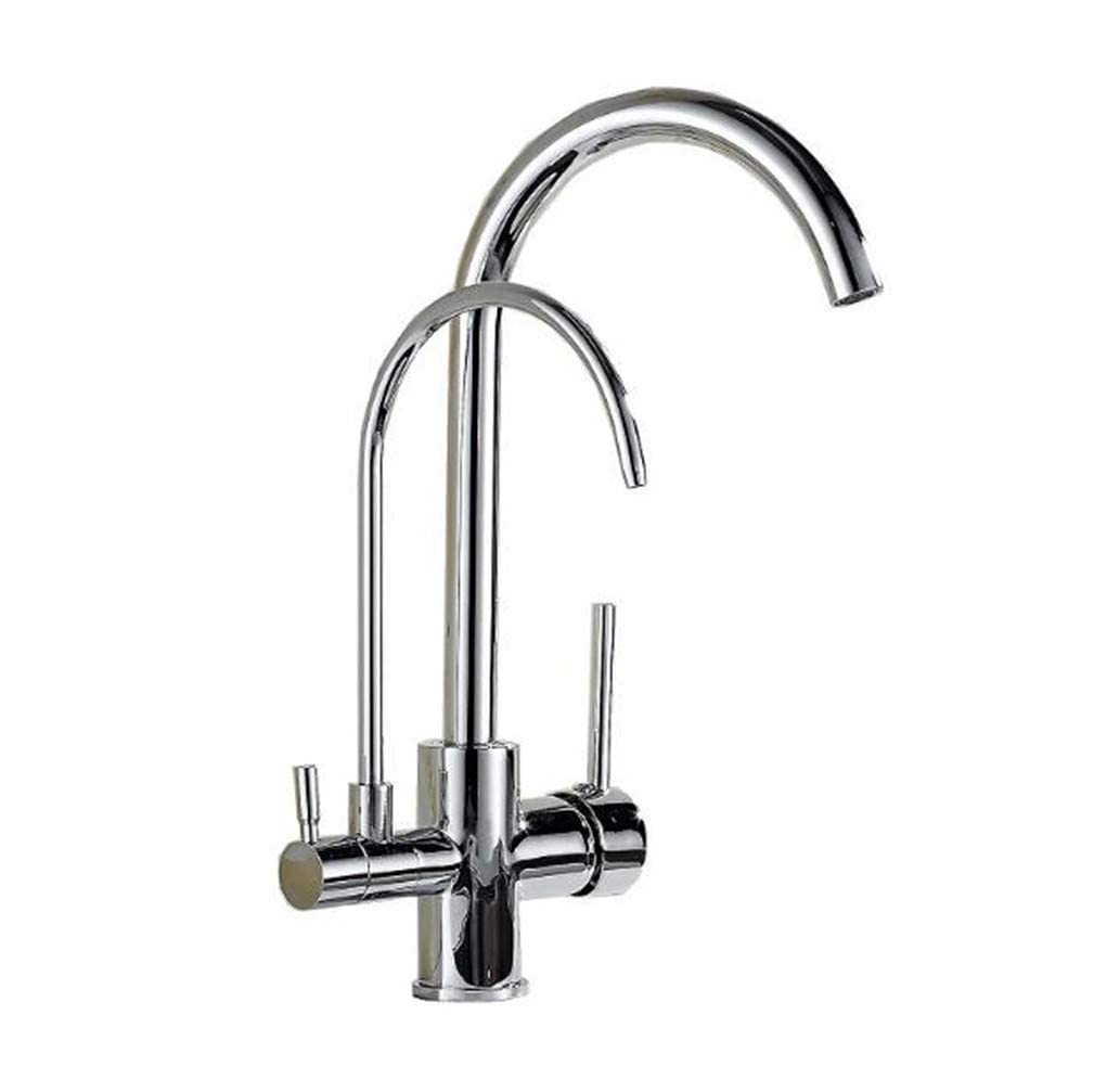 Robinet filtre cuisine noir rotatif 360 mitigeur sur pont