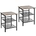 Produktbild VASAGLE Nachttische, Beistelltisch-Set, 2er-Set Sofatische, kleine Couchtische mit verstellbaren Gitterablagen, Wohnzimmer, Schlafzimmer, Flur, stabil, Industrie-Design, Greige-schwarz LET024B02