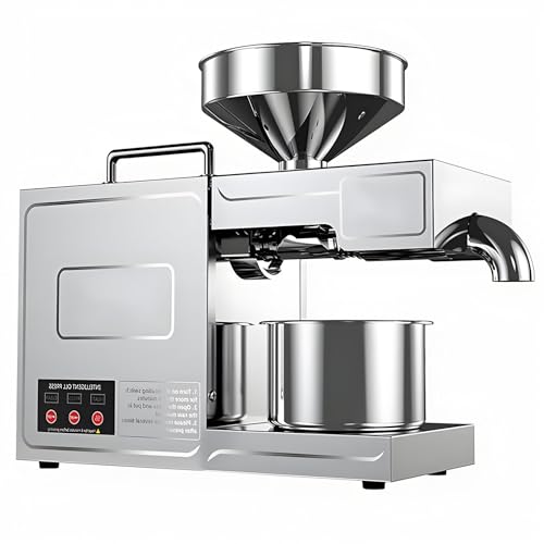 Pressa Olio Elettrico Frantoio Olive,Macchina per Spremere L'olio, Automatica Frantoio Olio,Arachide/Semi Girasole/Semi Tè/Semi Sesamo/Noccioli Noc