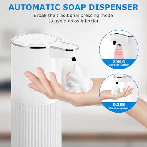 Image of 2Pack Automatic Soap Dispenser,Automatic Touchless Hand Soap Dispenser, Upgrade 4-Level AdjustableWaterproof Wall Mount Kitchen Auto SoapPump for Thin & Thick Liquid