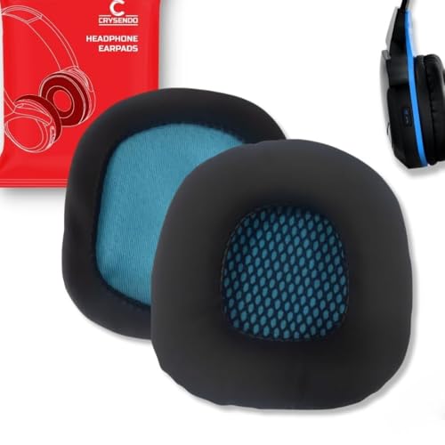 Image of Crysendo Headphone Cushion for Boat Rockers 510 Headphones | Replacement Ear Cushion Foam Cover Ear Pads Soft Cushion | PU Leather & Soft Foam(Black+Blue)
