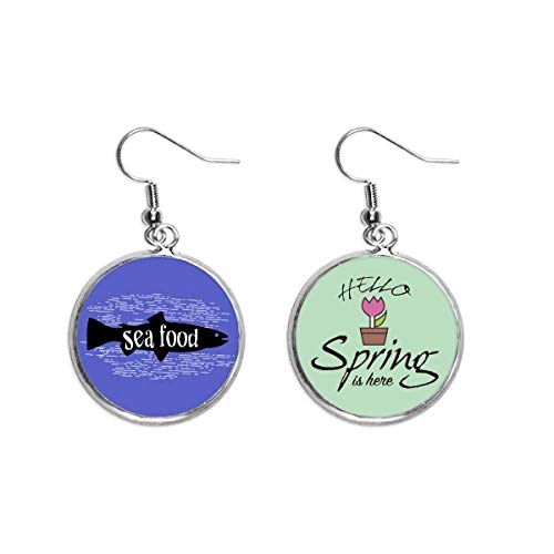 Pendientes de pescado negro ligeros para orejas sensibles en primavera