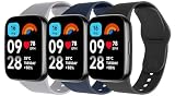 Coiwxmoi 3 Pezzi Cinturino per Xiaomi Redmi Watch 3 Active, Cinturino Morbido Silicone per Xiaomi Redmi Watch 3 Active da Donna Uomo