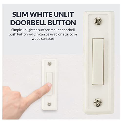 Newhouse Hardware Bt1W Unlighted Doorbell Button, 1-Pack, White #TOP3