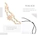 Yalice Indian Flower Head Chain Jewelry Gold Crystal Headband Elastic Goddess Headpieces Rhinestone Wedding Hair Chain Jewelry for Women(Gold-1)